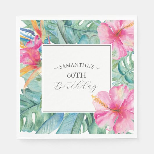 Luau 60ste verjaardag thema servet (Voorkant)