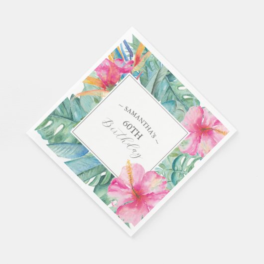 Luau 60ste verjaardag thema servet (Hoek)