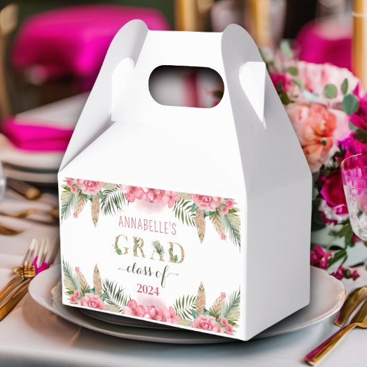 Luau Afstuderen Klasse van 2024 Floral Bedankdoosjes