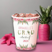 Luau Afstuderen Klasse van 2024 Floral Papieren Bekers