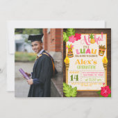 Luau Afstuderen Uitnodiging met foto - Boy (Voorkant)