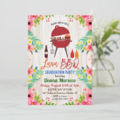 Luau Aloha BBQ Tropical Afstuderen Invitation Kaart (Staand voorkant)