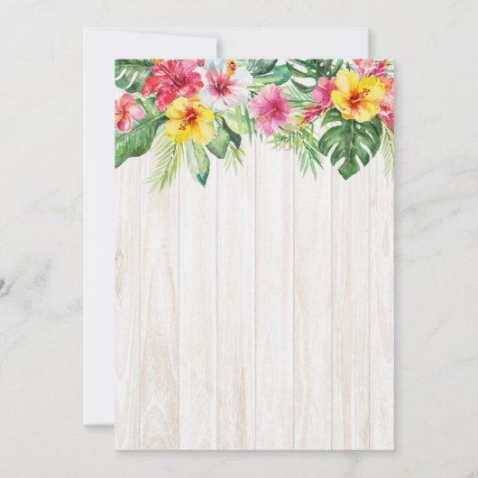 Luau Aloha BBQ Tropical Housewarming Uitnodiging (Achterkant)