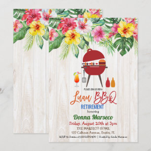 Luau Aloha BBQ Tropisch Pensioen Uitnodiging