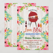 Luau Aloha BBQ Tropische Afstudeeruitnodiging Kaart (Voorkant / Achterkant)