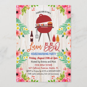 Luau Aloha BBQ Tropische Housewarming Uitnodiging