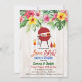 Luau Aloha BBQ Tropische Koppels Douche Uitnodigin Kaart (Voorkant)