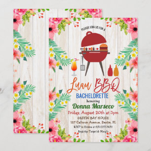 Luau Aloha BBQ Tropische vrijgezellenuitnodiging Kaart