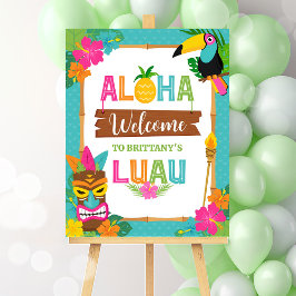 Luau Aloha Hawaiian Tropical Verjaardag Welkom Poster