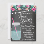 Luau Aloha Mason Jar Uitnodiging (Voorkant)