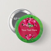 Luau Aloha Pink Hibiscus Buttonnen Ronde Button 5,7 Cm (Voorkant /achterkant)