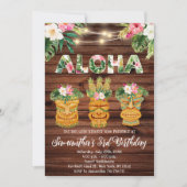 Luau Aloha Verjaardag String Light Party Kaart (Voorkant)