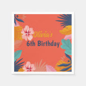 Luau aloha zomer tropische verjaardag servet (Voorkant)