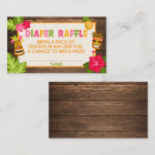 Luau Baby shower Diaper Raffle Card Informatiekaartje (Voorkant / Achterkant)