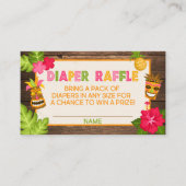 Luau Baby shower Diaper Raffle Card Informatiekaartje (Voorkant)