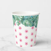Luau Baby shower Tropische Hibiscusbloem Papieren Bekers (Achterkant)