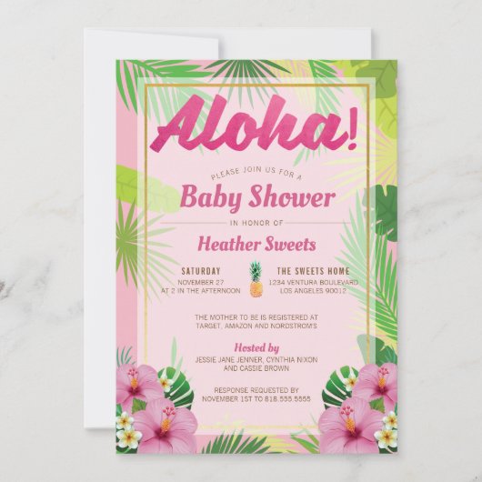 Luau Baby shower Uitnodiging (Voorkant)