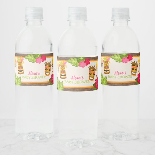 Luau Baby shower Waterfles Etiket (Flessen)