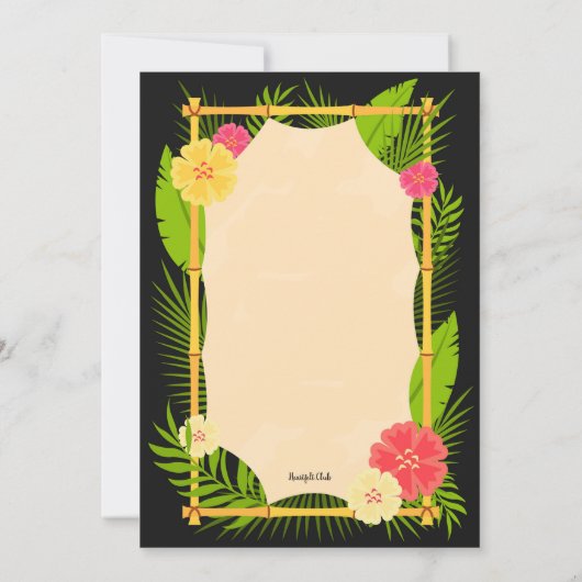 Luau Bamboe Frame Kaart (Achterkant)