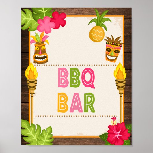 Luau BBQ Bar Bord Poster (Voorkant)