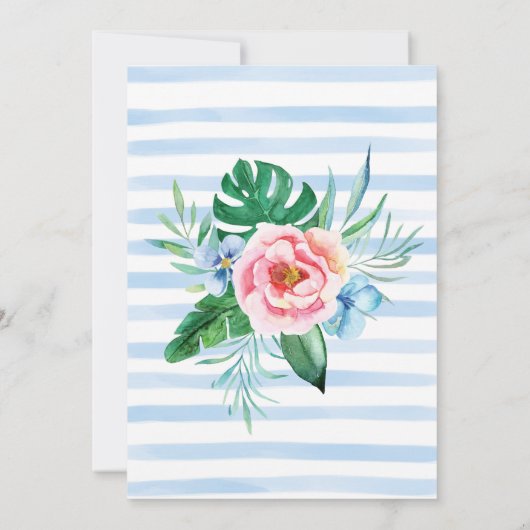 Luau Beach Party Tropische Floral Hawaiian Birthda Kaart (Achterkant)