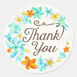 Luau Beach Plumeria Lei Bedankt Label