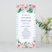 Luau Beach Tropical Floral Hawaiian Wedding Programmakaart (Staand voorkant)