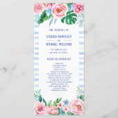 Luau Beach Tropical Floral Hawaiian Wedding Programmakaart (Voorkant)