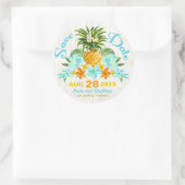 Luau Beach Tropical Floral Save the Date Label (Tas)
