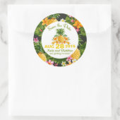 Luau Beach Tropical Floral Save the Date Label (Tas)