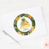 Luau Beach Tropical Floral Sticker Label (Envelop)