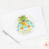 Luau Beach Tropische Bloemen Bruiloft Label (Envelop)
