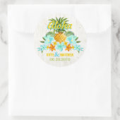 Luau Beach Tropische Bloemen Bruiloft Label (Tas)