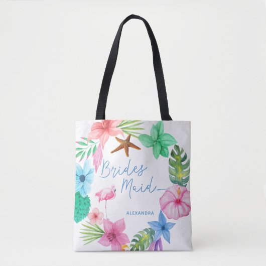 Luau bestemming bruiloft bidesmaid bloementropisch tote bag (Voorkant)