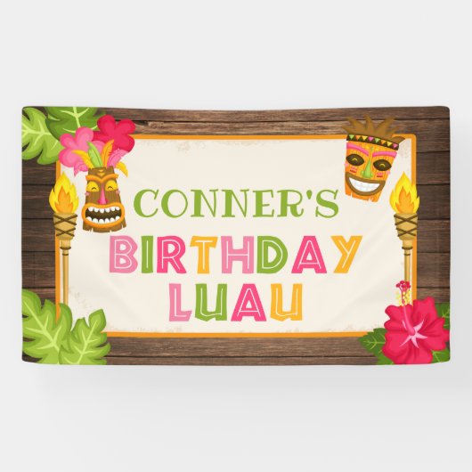 Luau Birthday Banner (Horizontaal)