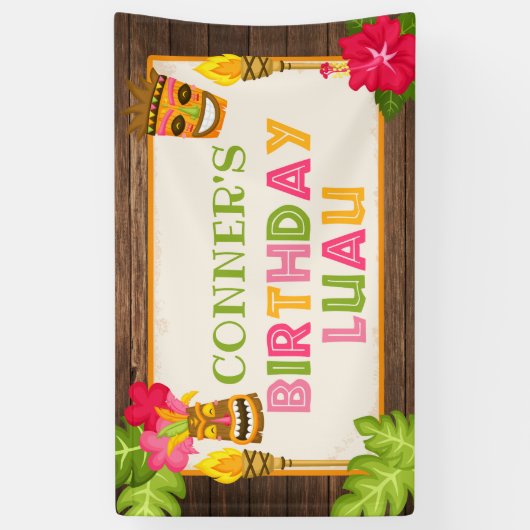 Luau Birthday Banner (Verticaal)
