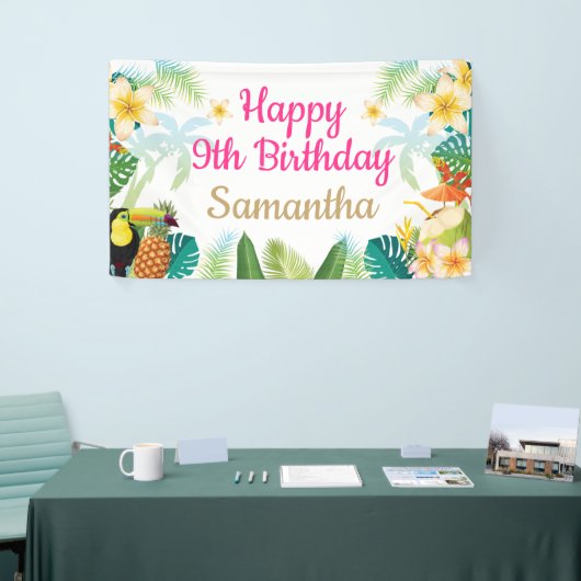 Luau Birthday Banner - Happy Birthday Girl Party (Beurs)