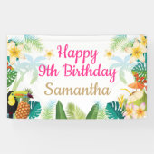 Luau Birthday Banner - Happy Birthday Girl Party (Horizontaal)