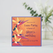 Luau Birthday Bird of Paradise Tropical Party Kaart (Staand voorkant)