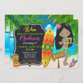 Luau Birthday Invitation Aloha Invites Kaart (Voorkant / Achterkant)