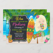 Luau Birthday Invitation Aloha Invites Kaart (Voorkant / Achterkant)