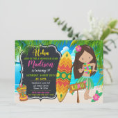Luau Birthday Invitation Aloha Invites Kaart (Staand voorkant)