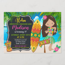 Luau Birthday Invitation Aloha Invites
