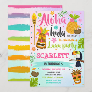 Luau Birthday Invitation Hawaiian Luau Party Kaart