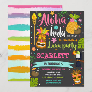 Luau Birthday Invitation Hawaiian Luau Party Kaart