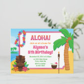Luau Birthday Invitation Luau Party Kaart (Staand voorkant)