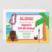 Luau Birthday Invitation Luau Party Kaart (Voorkant / Achterkant)