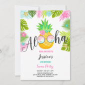 Luau Birthday Invitation Pineapple Hawaiian Luau Kaart (Voorkant)