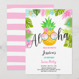 Luau Birthday Invitation Pineapple Hawaiian Luau Kaart