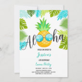 Luau Birthday Invitation Pineapple Hawaiian Luau Kaart (Voorkant)